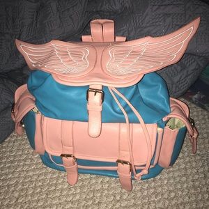 Angel Wing heavy leather backpack